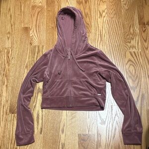 Hollister Dusty Rose Cropped Zip Up